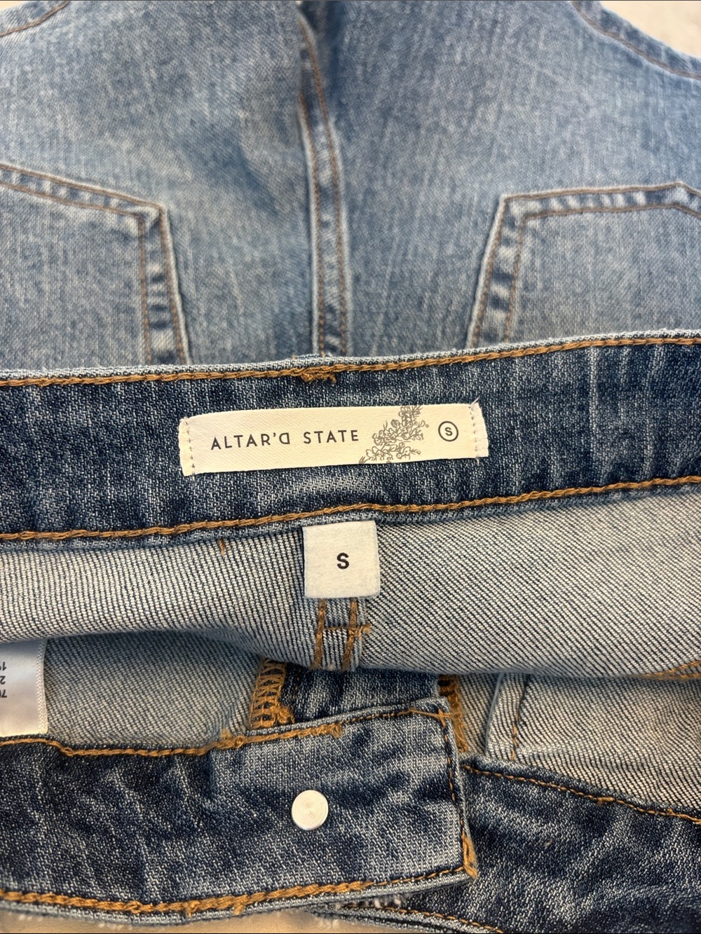 Altar'd State Medium Blue Denim Skort with Tag - Picture 4 of 6